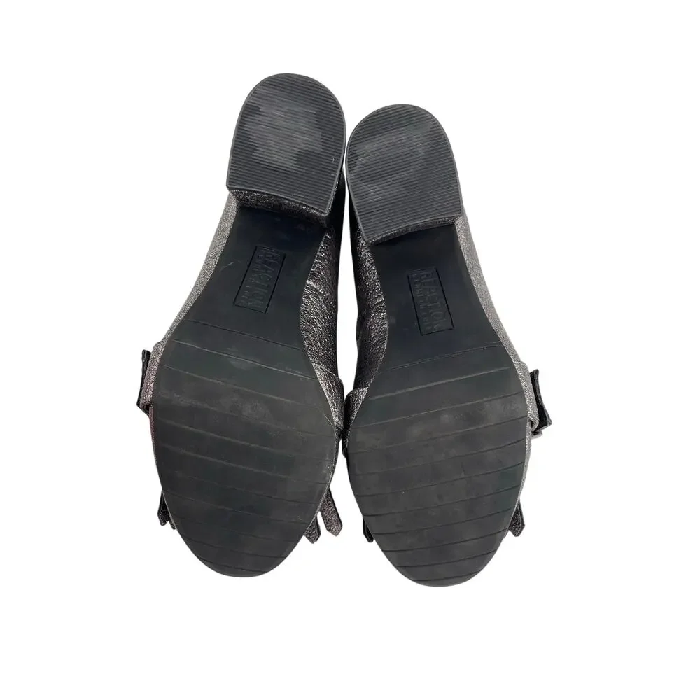 Kenneth Cole Reaction Loafers Women's Metallic Gray Block‎ Heel Size 8